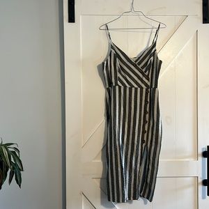 Francesca’s Charcoal and cream striped dress
